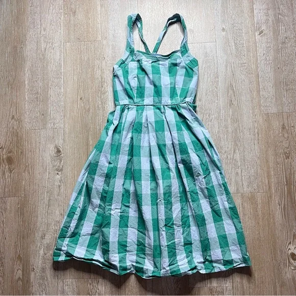 J crew Green and White Gingham dress - US4 - Picture 3 of 5